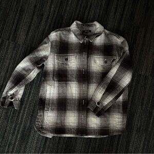 Madewell Black and White Plaid Shirt Jacket